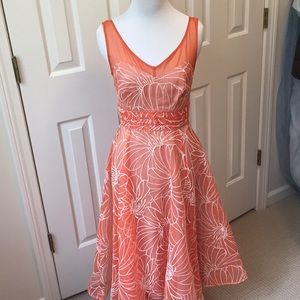 Moulinette Soeurs orange/ivory floral dress